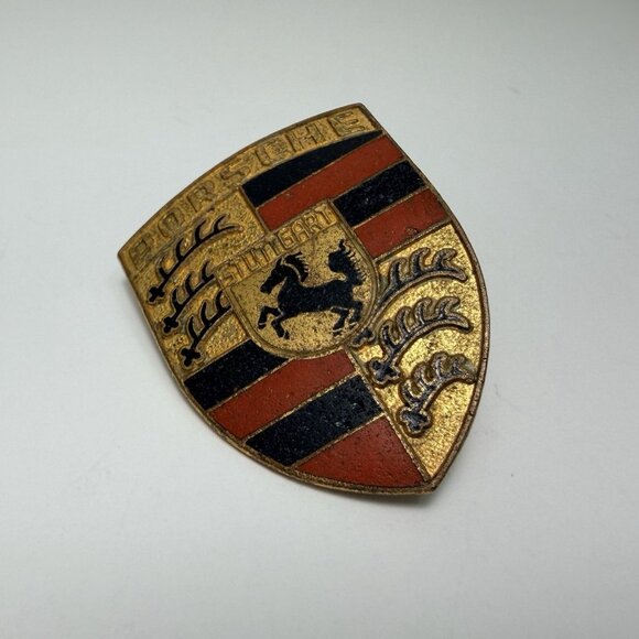 Vintage Original Porsche Hood Crest Badge Stuttgart Emblem - Picture 8 of 8